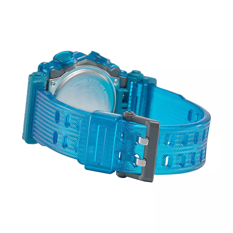 Jam Tangan Pria Casio G-Shock GA-900SKL-2ADR Sound Wave Series Digital Analog Dial Blue Translucent Resin Band