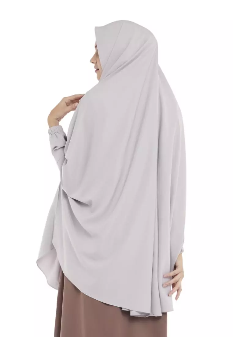 Queenza Zayidan French Khimar Hijab Jumbo Kanza - Silver