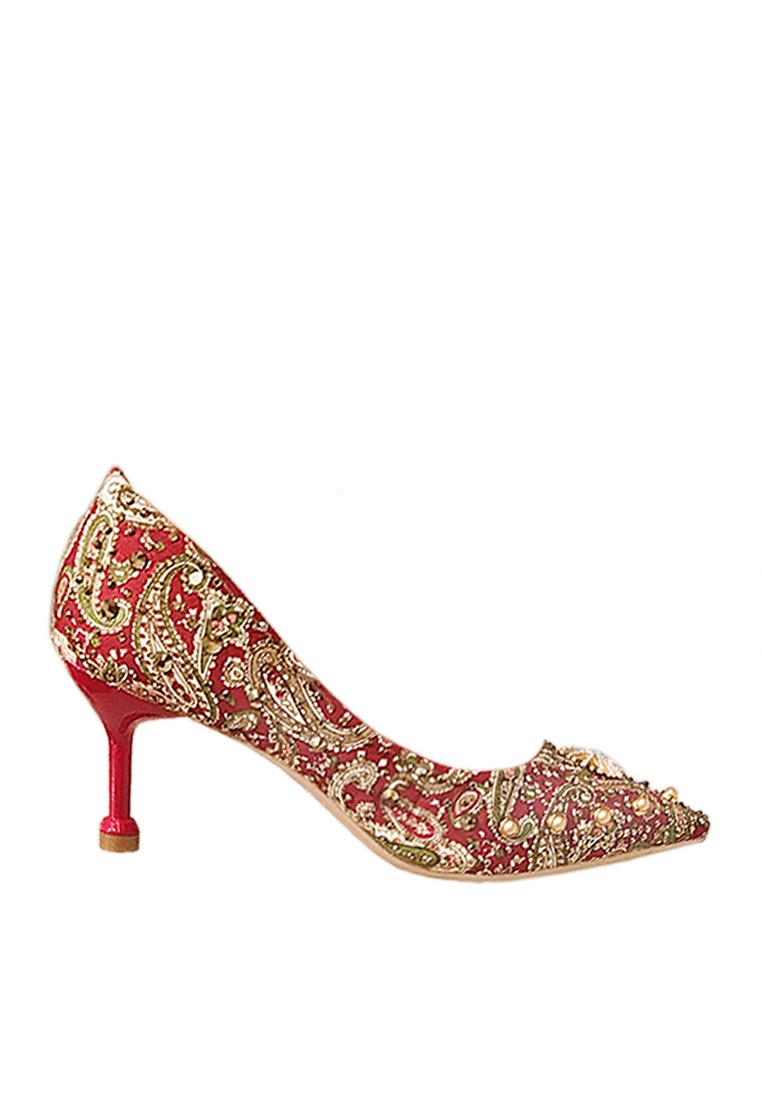 7cm Printed Rhinestone Evening and Bridal Shoes VP162