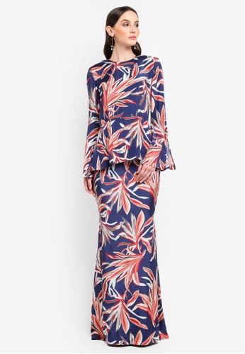 Honua Set Modern Baju Kurung from Jovian Mandagie for Zalora in Red