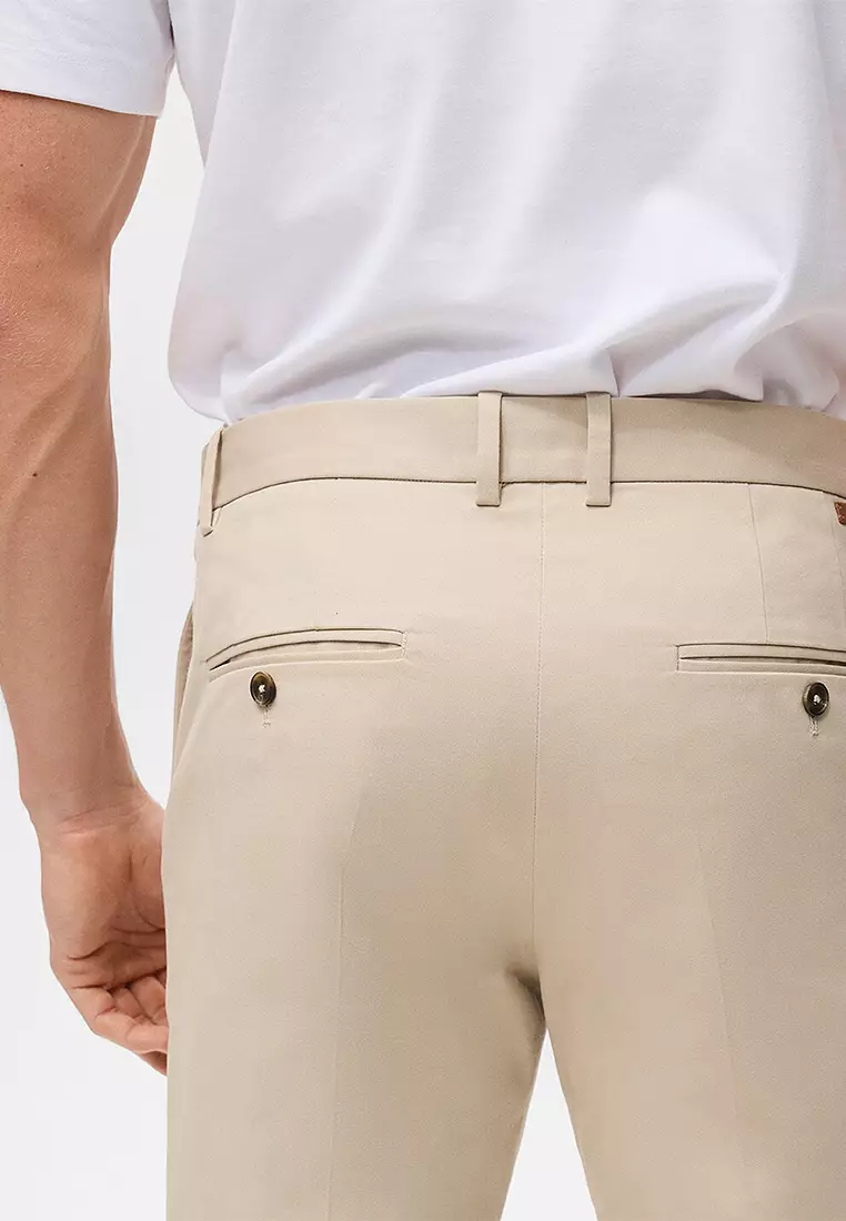 Regular-Fit Cotton Trousers