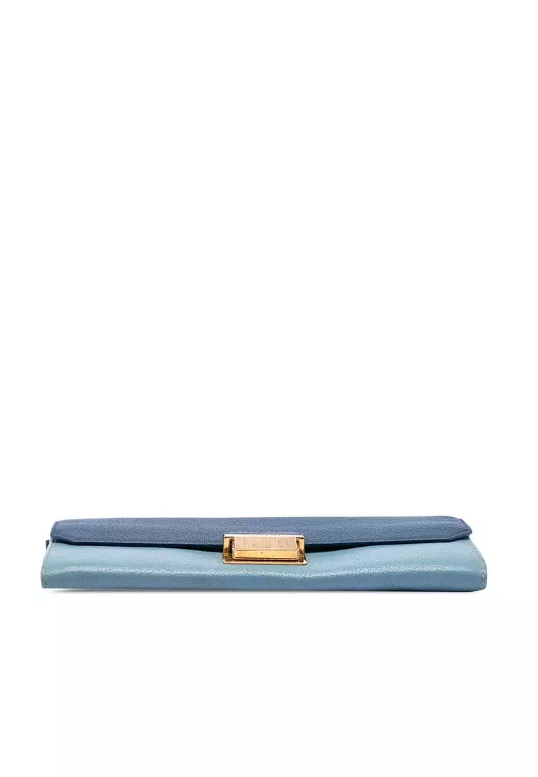Pre-Loved Miu Miu Bicolor Goatskin Madras Wallet On Chain
