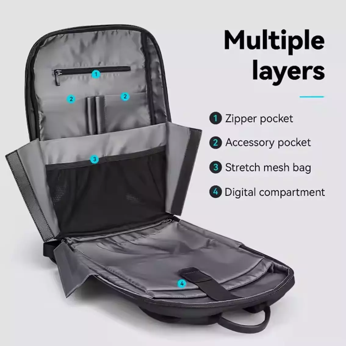 Mark Ryden Tas Ransel Backpack Laptop 15.6 Inch USB MR1113 - BLACK