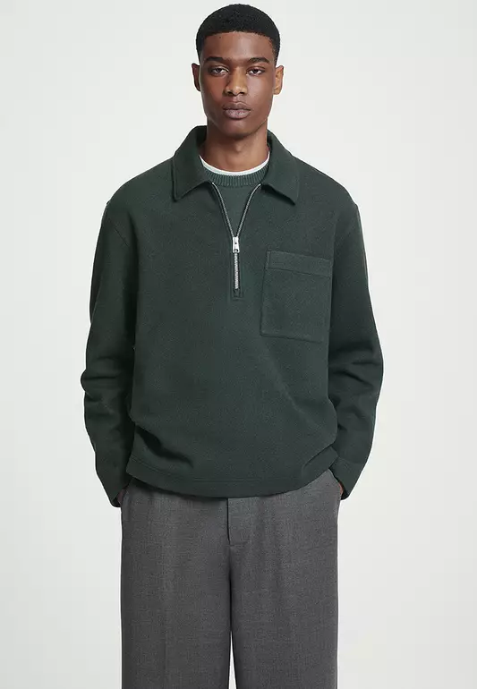 Half-Zip Wool-Blend Jumper