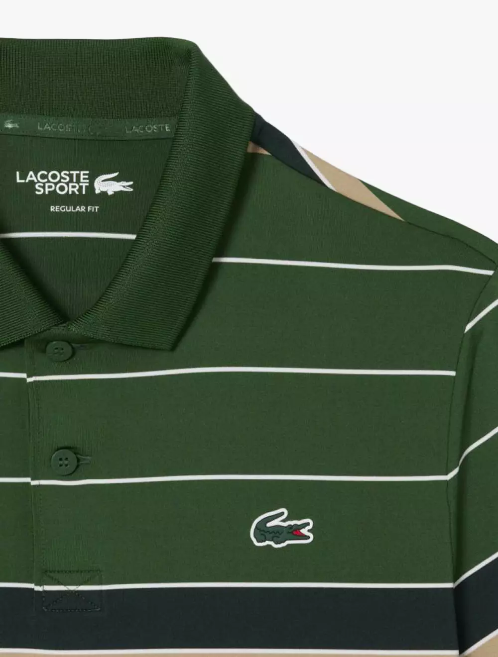 Striped Ultra Dry Stretch Golf Polo Shirt - Green