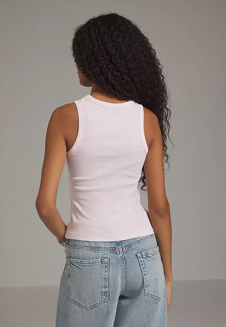 Light Pink Embroidered Bow Detail Fitted/Knitted Athlete TWOSS25AL00023