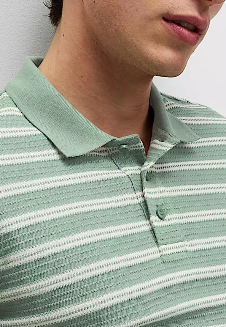 Cotton Rich Striped Polo Shirt