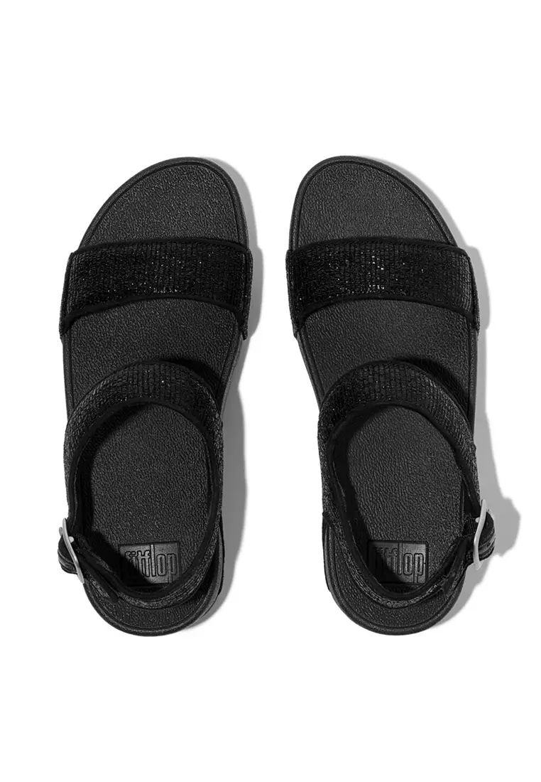 Lulu Crinkled-shimmer Back-strap Sandals