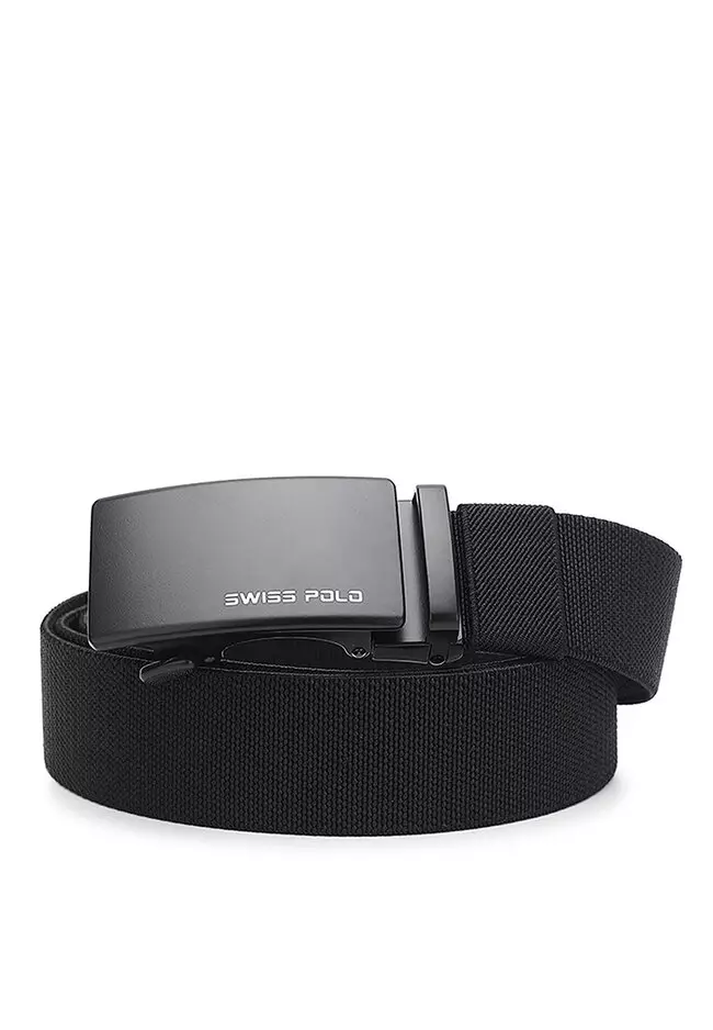 Buy Swiss Polo 40mm Auto Canvas Belt Black 2024 Online ZALORA
