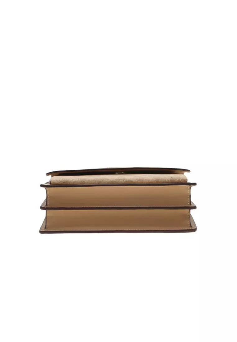 女士單肩包沙黃色配灰褐色CV978