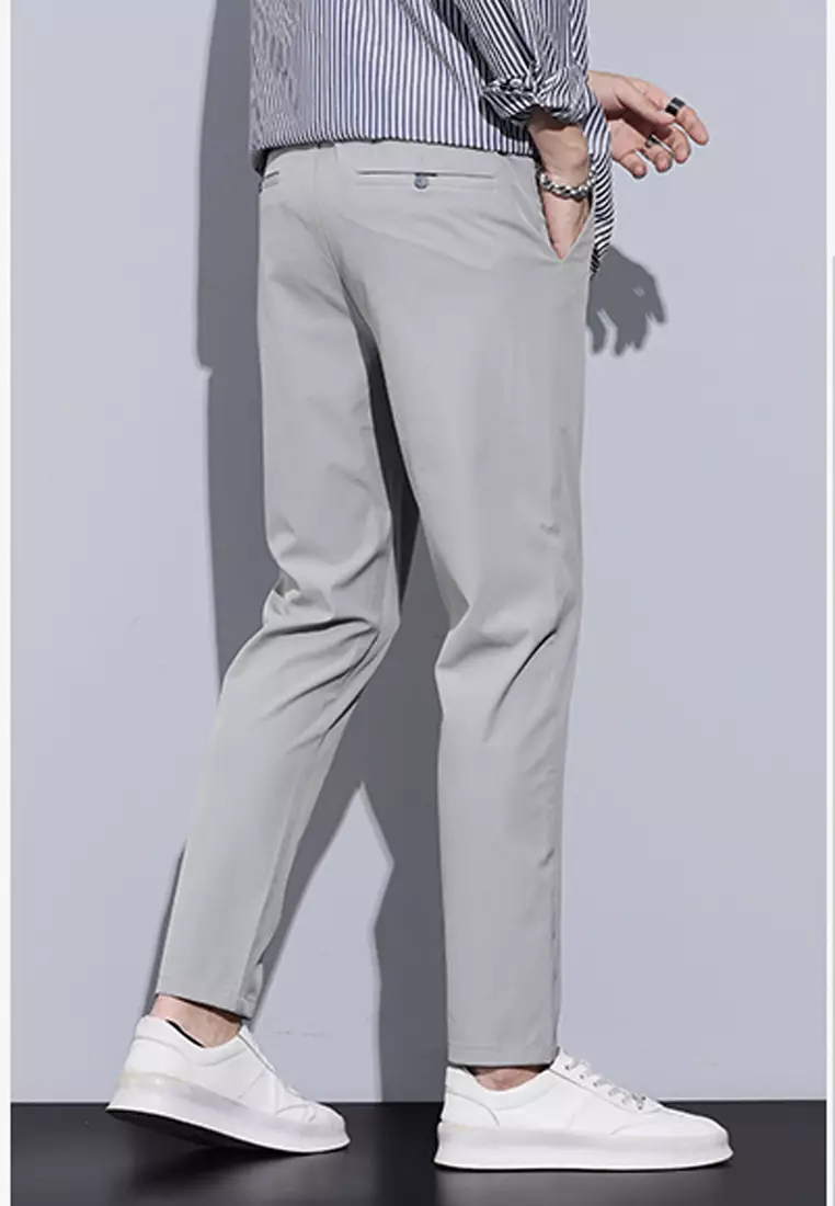 彈性腰圍修腳西褲