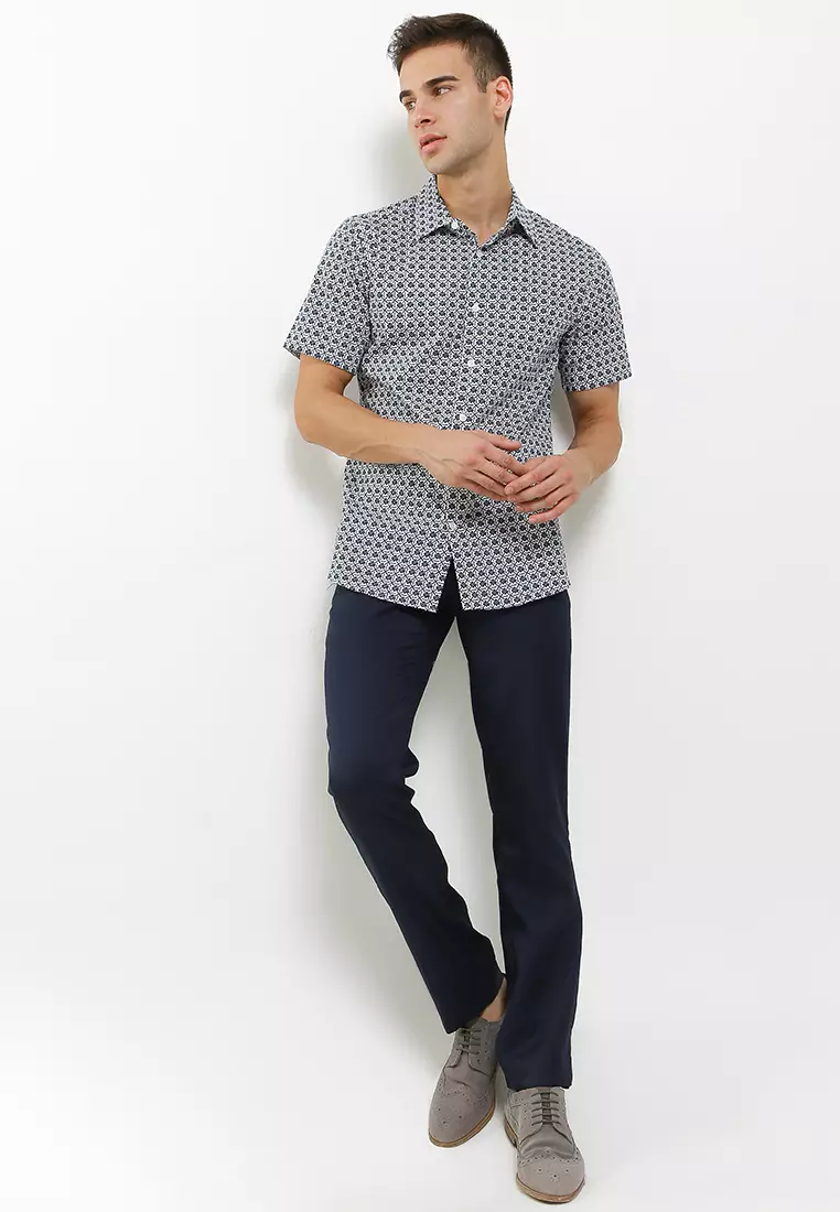 Men Shirt Short Sleeve Reguler Kembang Papat