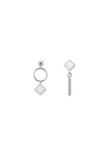 ZITIQUE silver Women's Geometric Unsymmetrical Earrings - Silver 41FDDAC0540F10GS_1