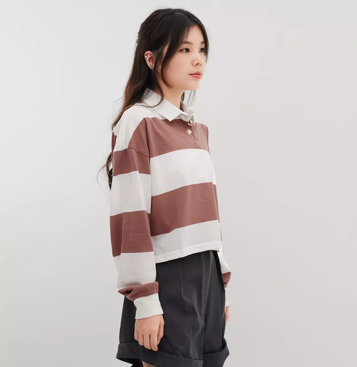 Matsuda Polo Rugby Crop top katun Emika Rosedawn