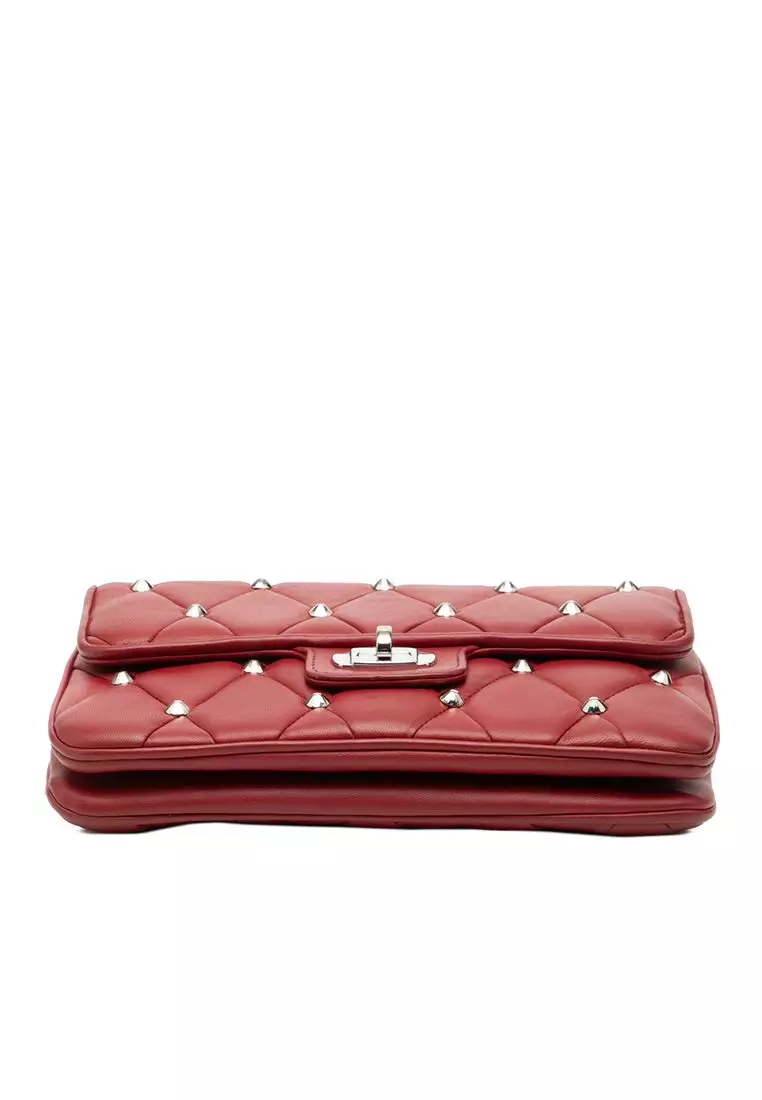 Pre-Loved Miu Miu Studded Matelasse Leather Crossbody
