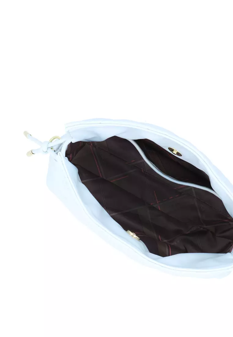 CR Abella Quilted Crossbody Bag - Light Blue