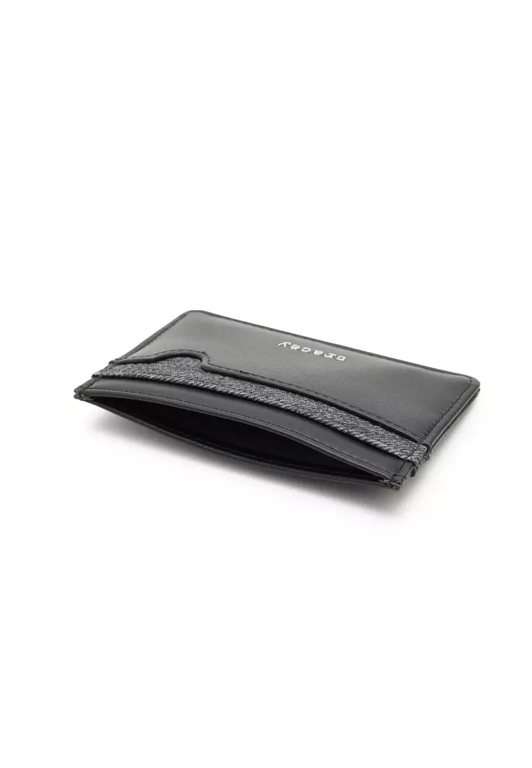 Tracey Denim Textured Compact Card Holder