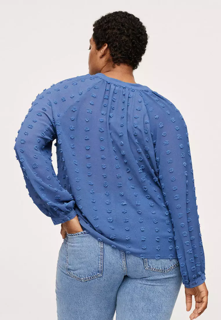 Buy Violeta by MANGO Flowy Textured Blouse 2024 Online ZALORA