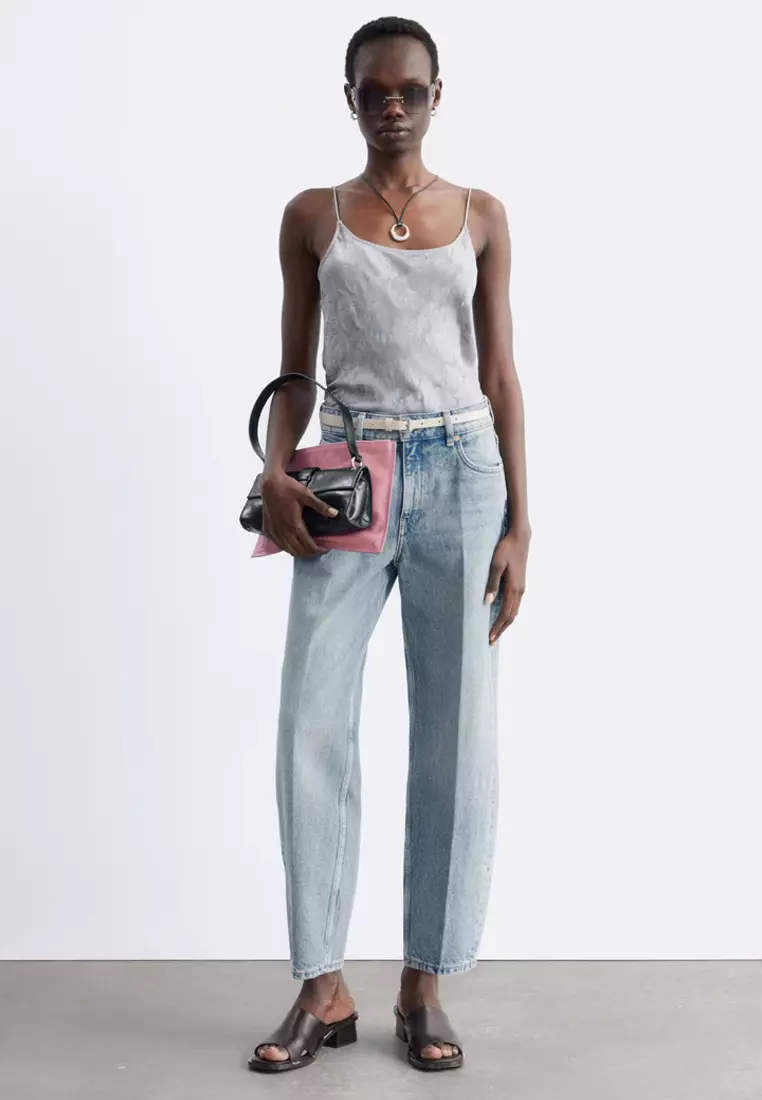 Sheer Satin Jacquard Camisole Top