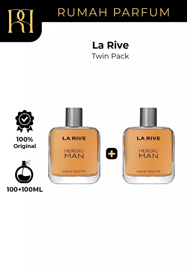 Jual La Rive Twin Pack La Rive Heroic Man 100 ML + 100 ML Original 2024 ...