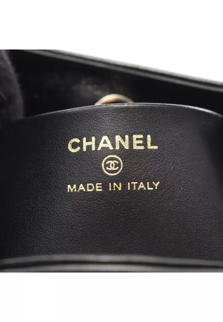 Pre-Loved Chanel Chanel 31 Nano chain shoulder bag leather black beige gold hardware 2WAY
