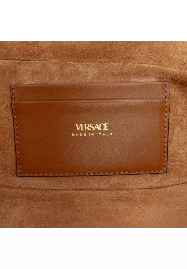 Pre-Loved Versace Leather V Greca Signature Belt Bag