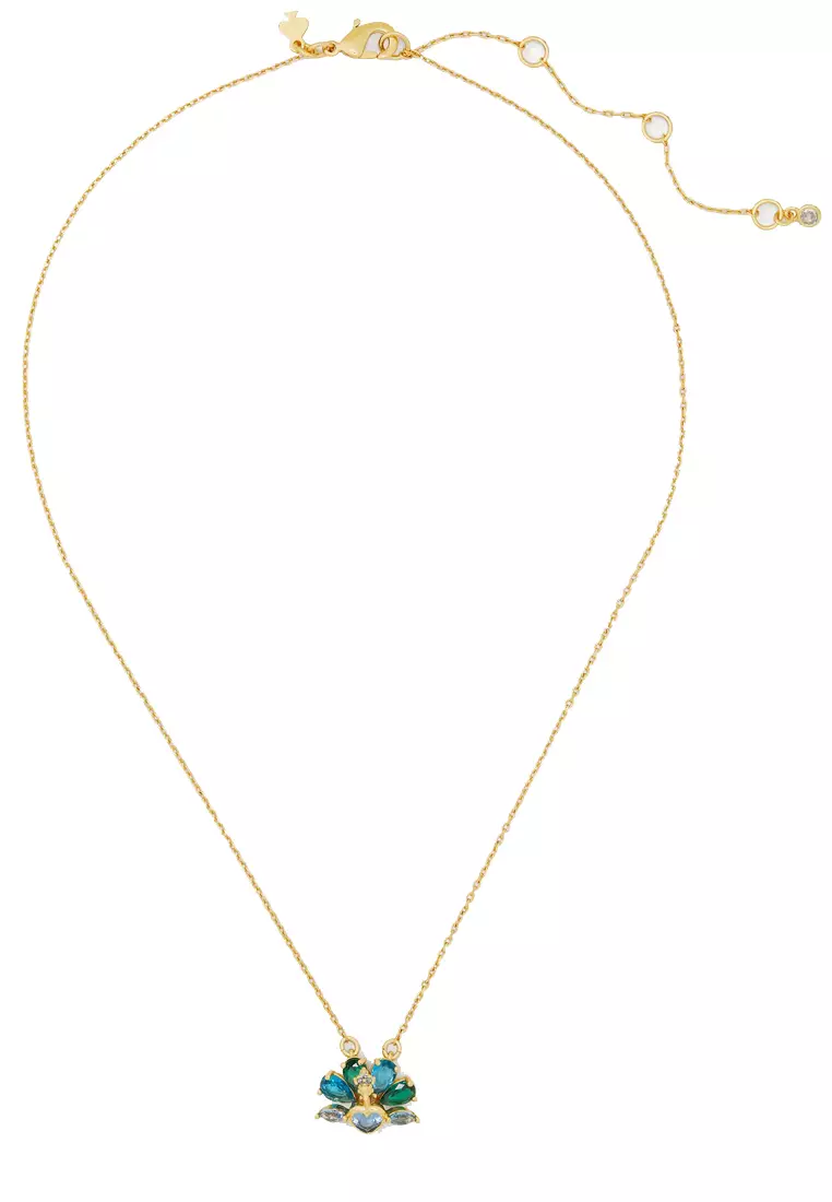 Perfect Plume Pendant Necklace in Blue Multi KI349