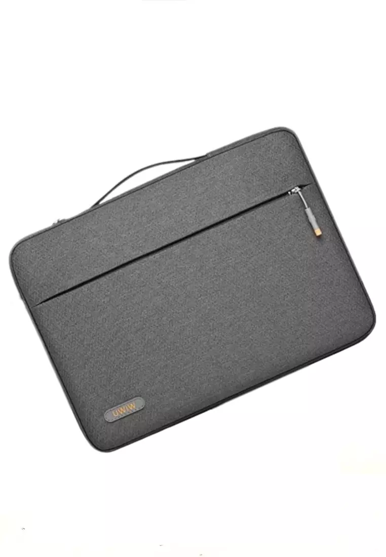 Quenty Sleeve Case Laptop Unisex Compability 13 Inch Spacious Storage Waterproof Material Polyester ORIGINAL - Gray
