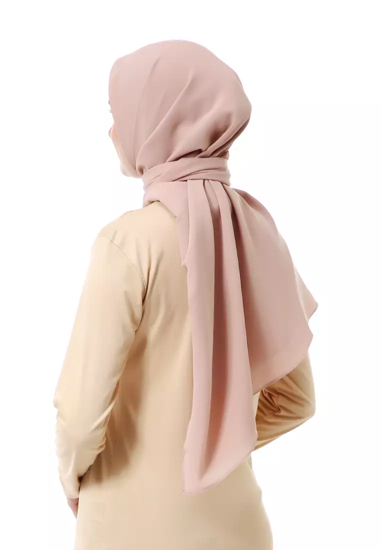 Afshin Jilbab Wanita Segiempat Motif Polos Premium Muslimah - Cream