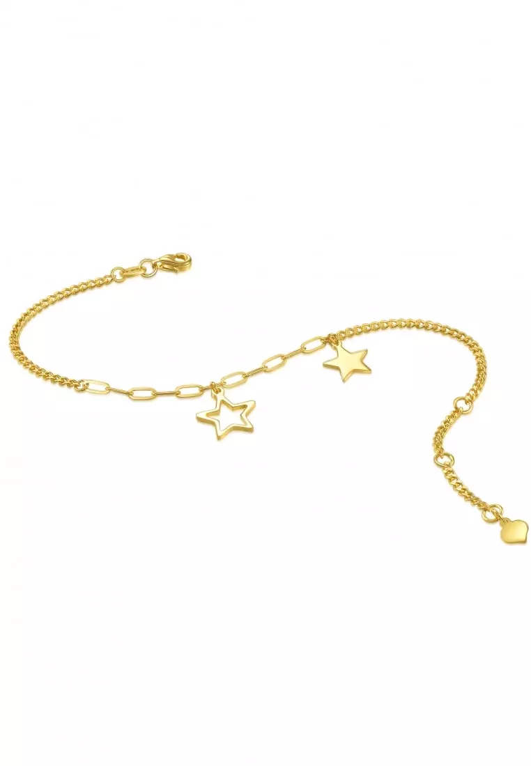 999 Gold Essence Star Bracelet for Women 18cm 93684B Price-by-Weight 3.74g Gold
