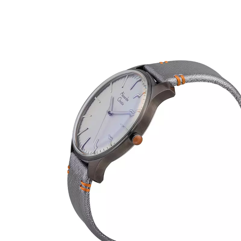 Jam Tangan Pria Alexandre Christie Signature AC 8532 MH LIGSL Watch Yellow Dial Silver Leather Strap