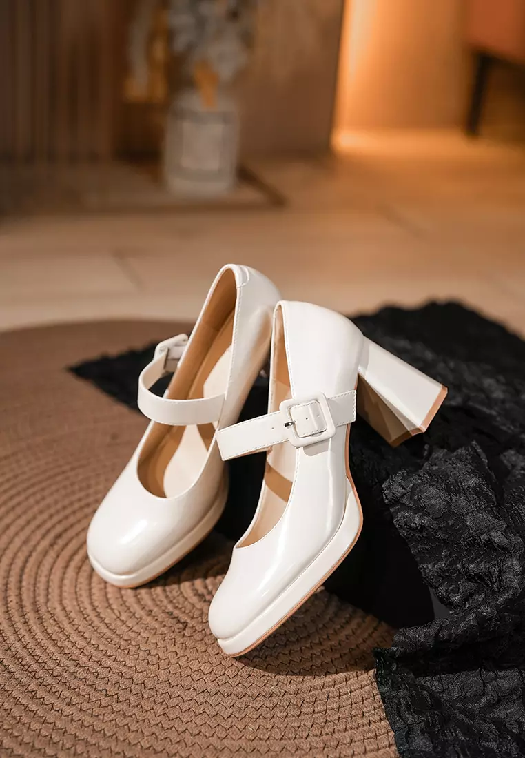 6CM Strap Microfiber Leather Mary Jane Shoes BY2465-6