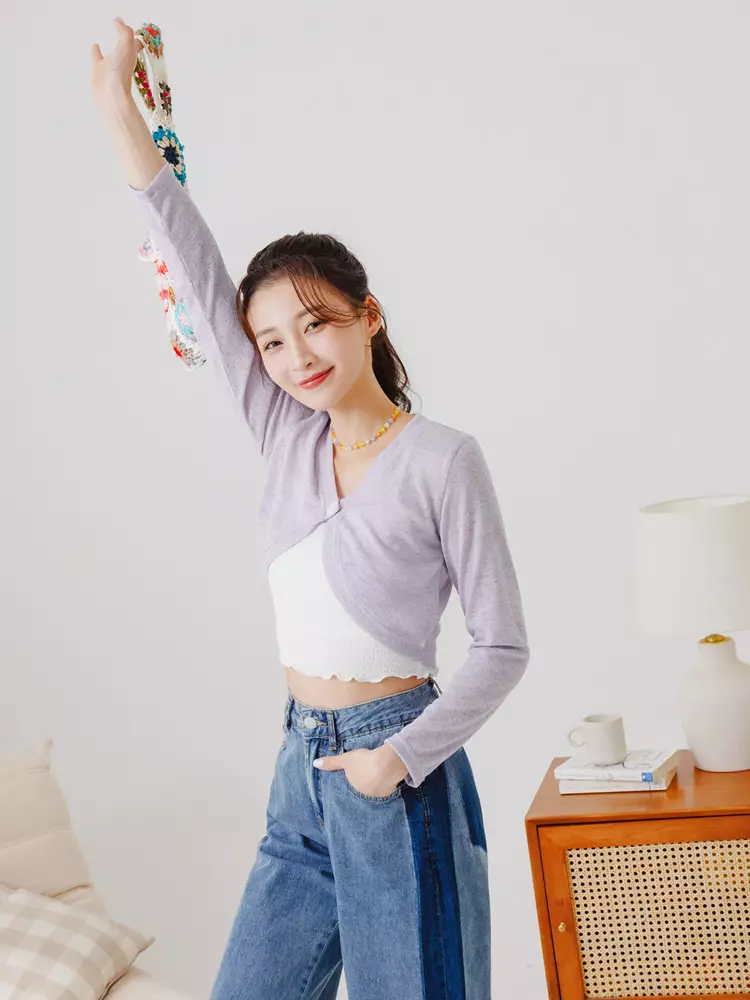 Two-Piece Mixed Color Knit Vest Top [AB19075]