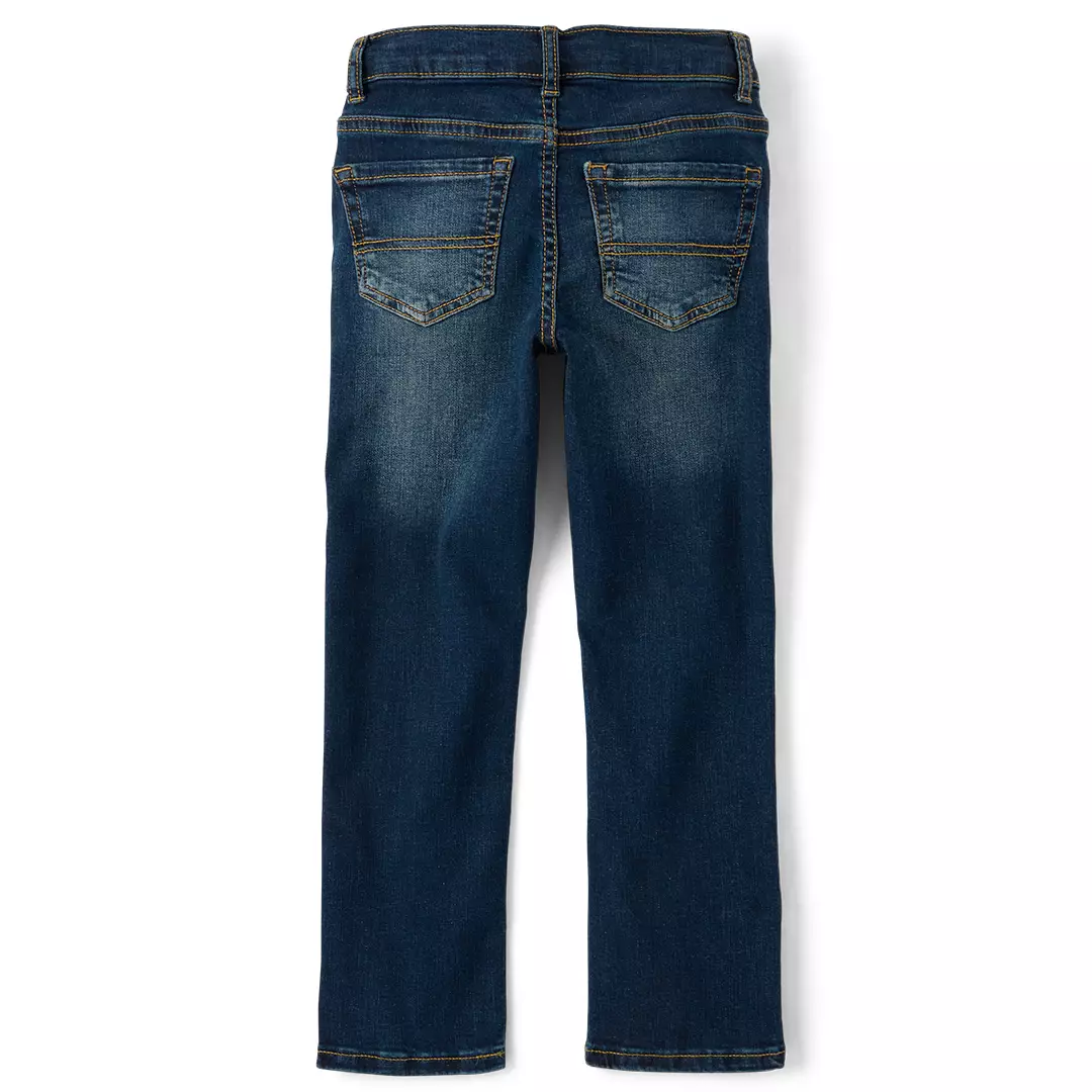 Boys Stretch Straight Jeans - Celana Panjang Anak Laki (Biru)