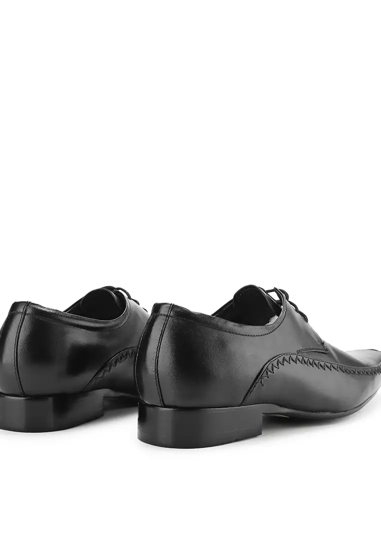 Auburn Sepatu Formal Kantor Kulit Asli Pantofel Pria - Black