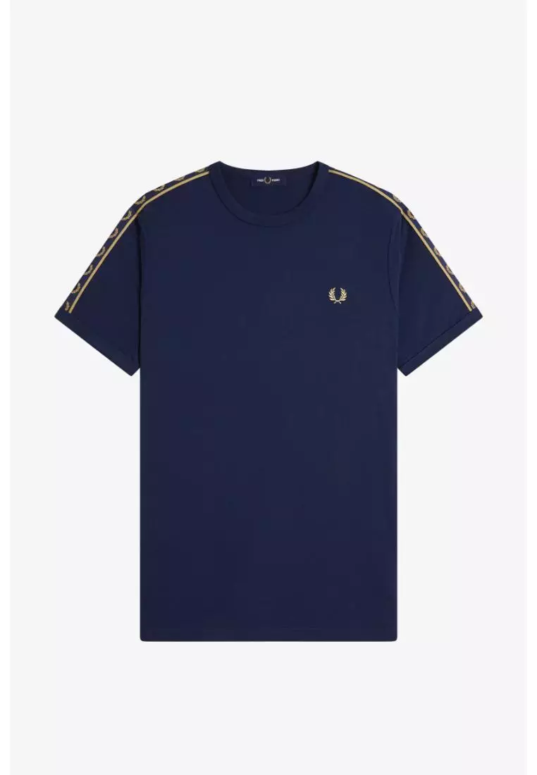 Fred Perry M4613 Contrast Tape Ringer T-Shirt (Tennis Blue / Champagne)