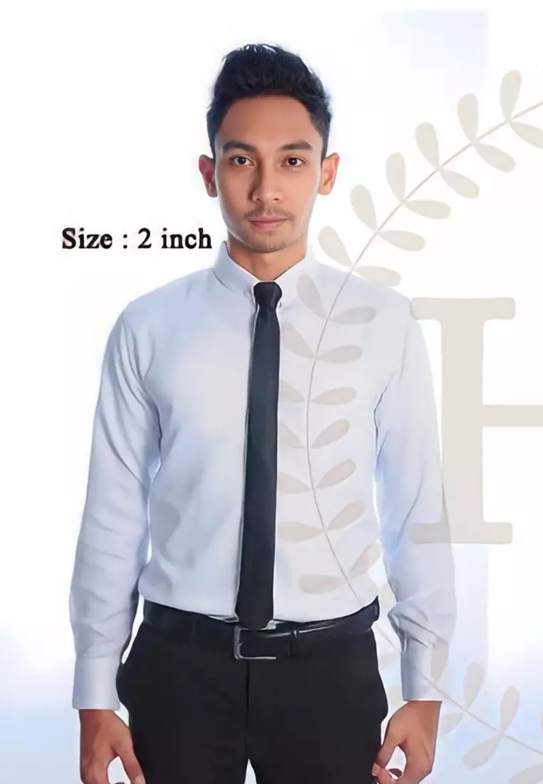 Dasi Neck Tie Slim Polos Wedding Best Man Square Blue Soft Tie