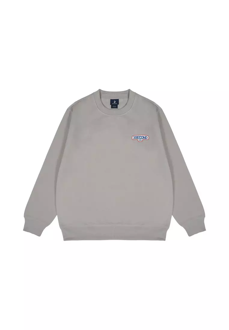 3Second Men's Jacket Crewneck Sweatshirt Regular Fit Fleece Aeron HP-C140325