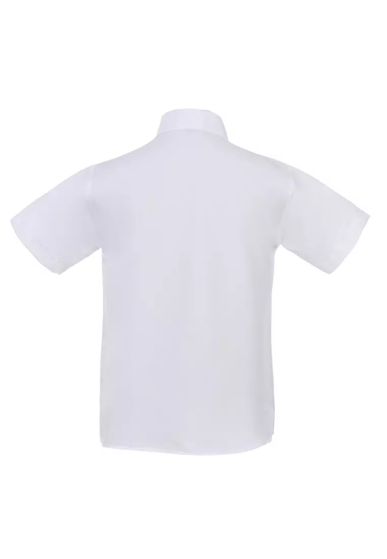 Juste Kemeja Formal Anak Laki-laki Lengan Pendek Motif Polos Kids Shirt Comportable Material Cotton ORIGINAL - White