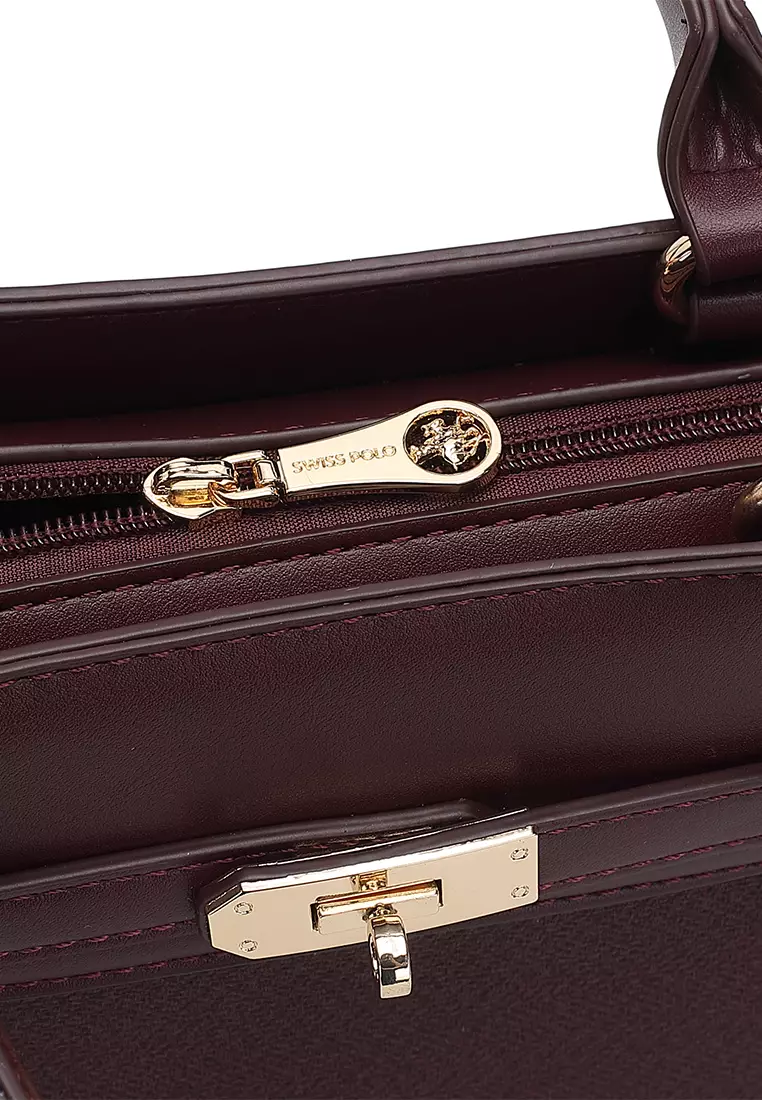 Women's Top Handle Bag / Sling Bag / Crossbody Bag / Shoulder Bag - Maroon