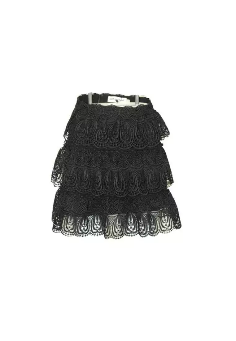 Black lace deals layered skirt