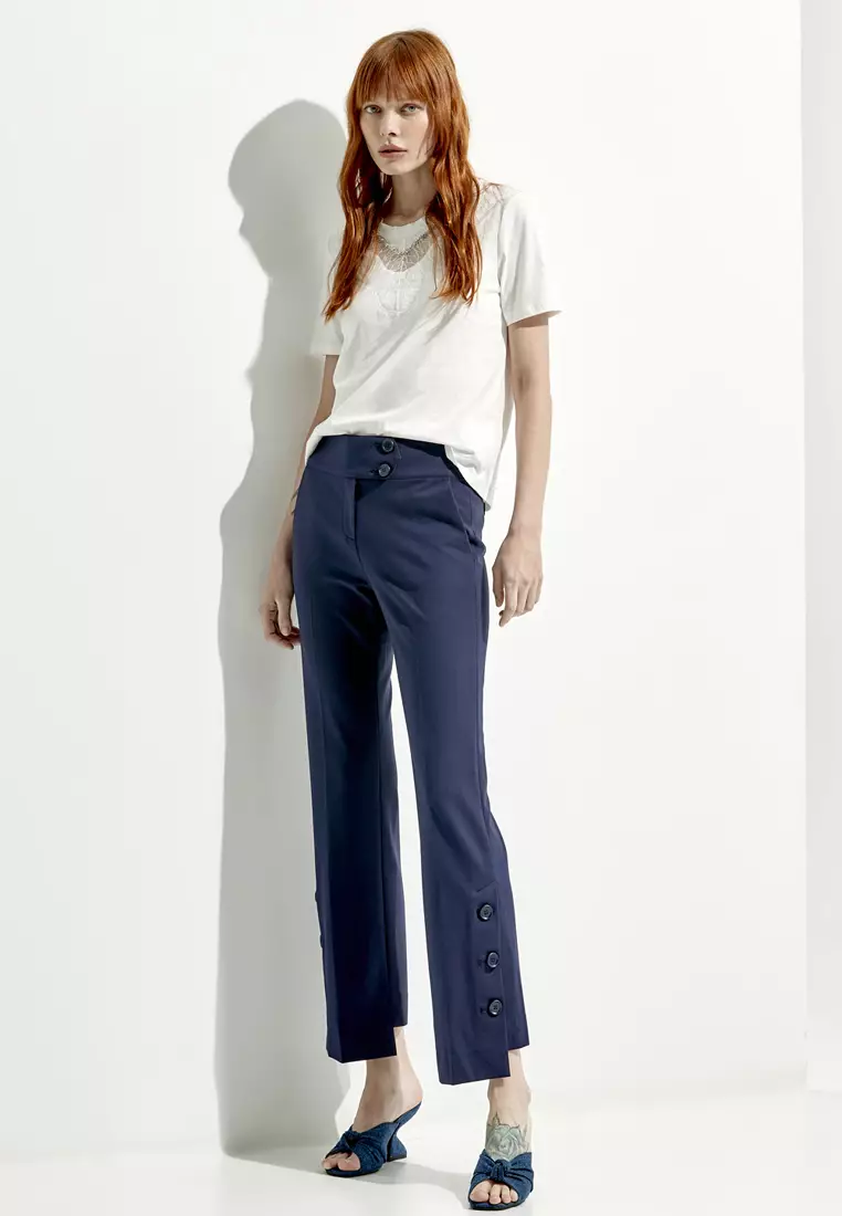 Basic Slim Fit Navy Pants