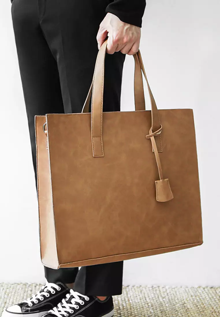 Mens leather tote bags online discount
