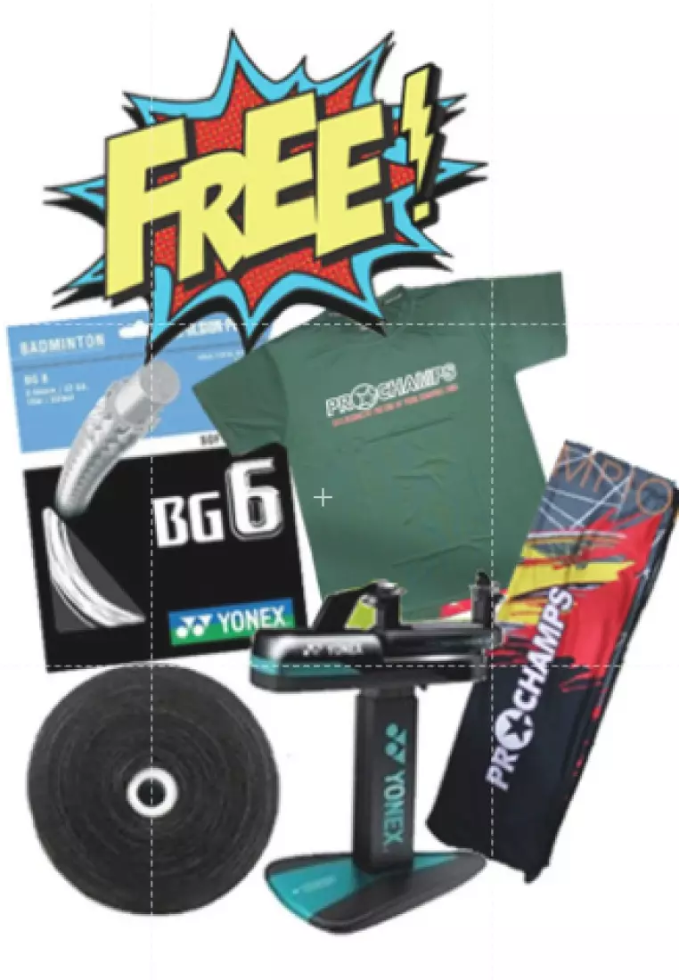 PROCHAMPS SMASH PRO 400 RAKET ORIGINAL (PAKET SENAR YONEX BG 6)