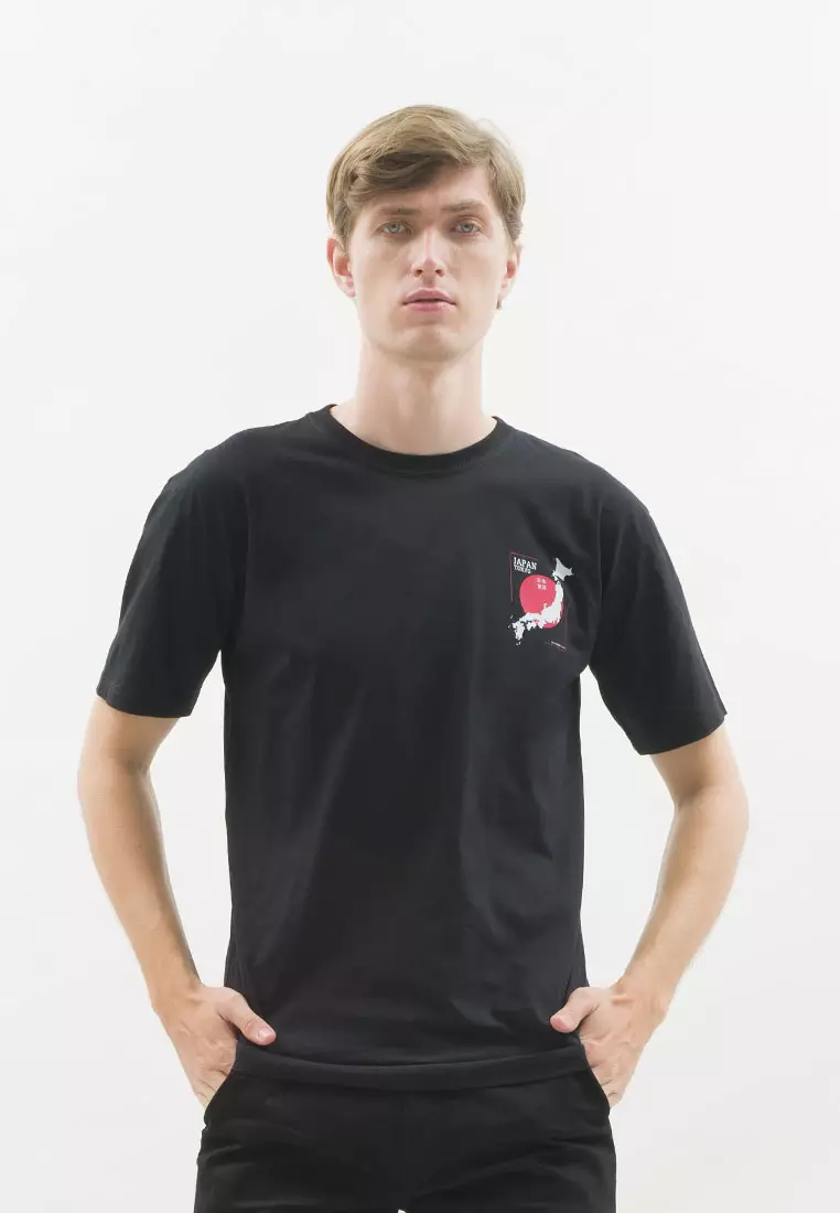 Kaos hitam t shirt polos houseofcuff motif Japan Map READY HINGGA 4XL