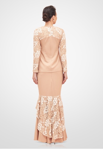 Buy Farraly Chloe Kurung from FARRALY in Beige at Zalora