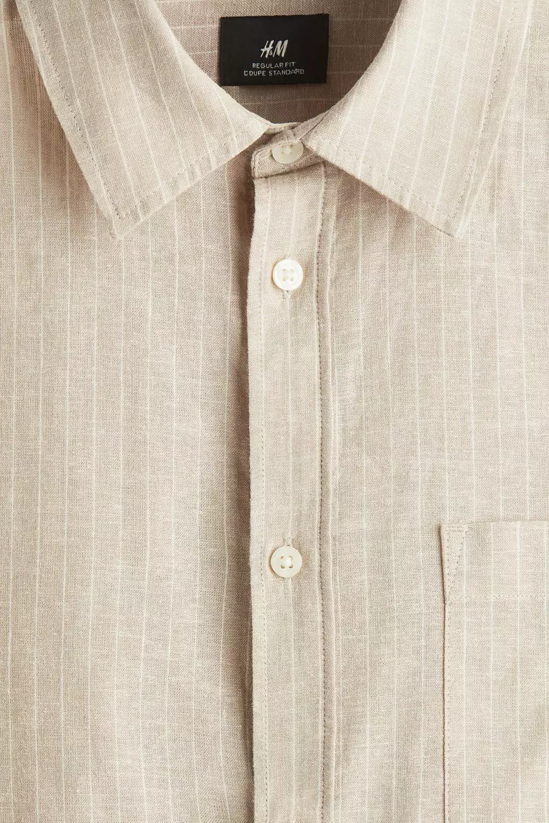 Regular Fit Linen-blend shirt