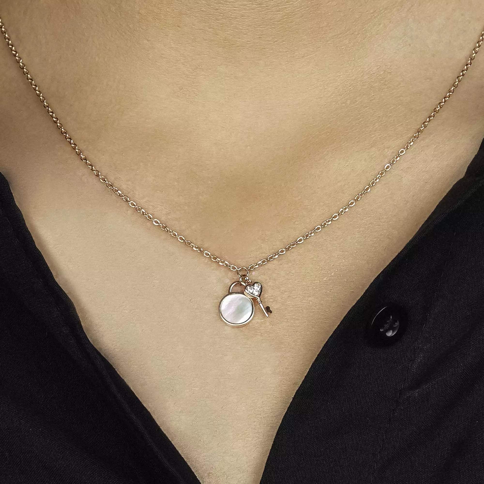 Kalung Serut Emas 7k - Key Pearl Gold Necklace - Mother of Pearl Collection - Juene Jewelry