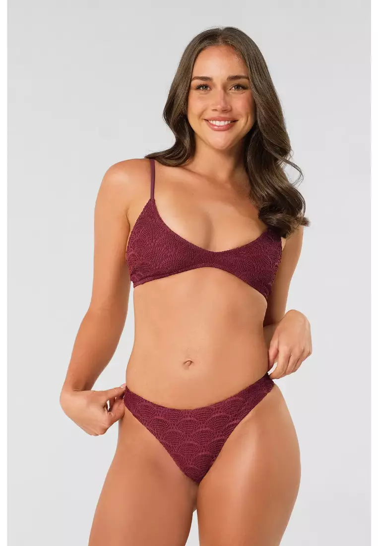 Mila Deep Scoop Neck Bikini Top / Henna