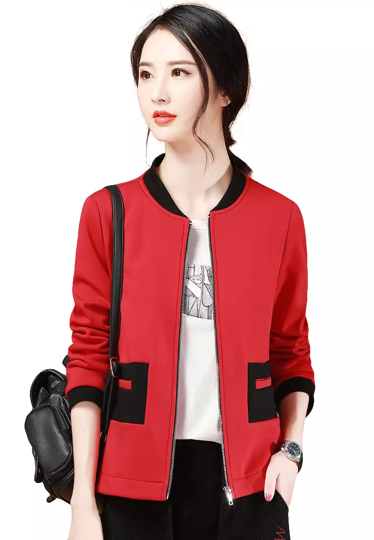 Buy A IN GIRLS Fashion Stand Collar Plus Velvet Sweater Coat 2023